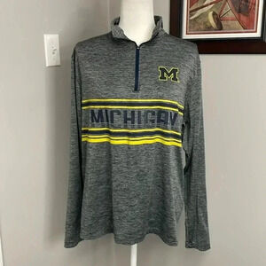 Colosseum Mens Michigan Wolverines pullover 1/4 zip Shirt Size Medium